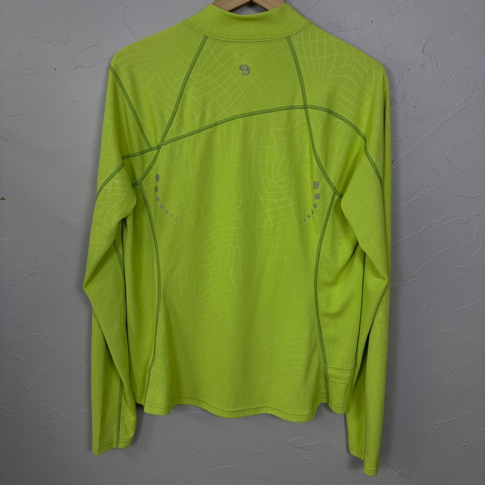 Mountain Hardwear Quarter Zip Pullover Womens XL Lime Green Performance Hiking - Picture 2 of 13